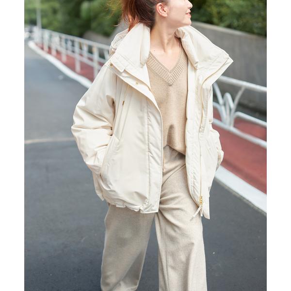 ダウンコート ダウンジャケット 「追加」2WAY撥水ダウンハーフコート レディース