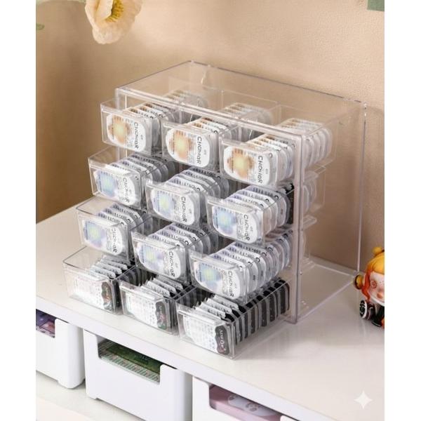 収納 クリア多機能コンタクト・アクセサリー収納ケース
