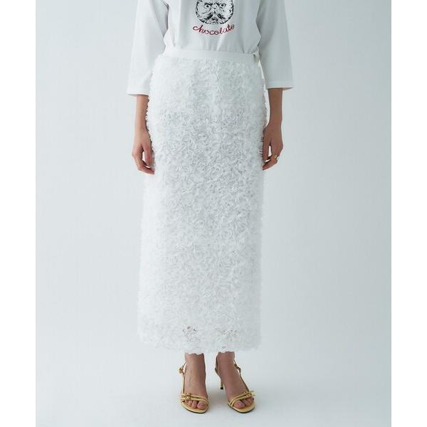 スカート 入学式 卒業式 「オケージョン／手洗い可」フラワーチュールレーススカート