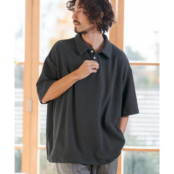 ポロシャツ mhs2480- 裾絞りジャガードカットポロシャツ(CMB-R0188) メンズ