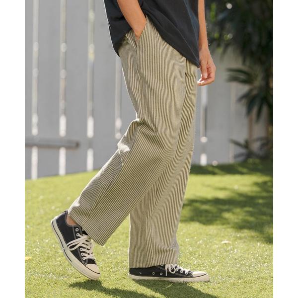 パンツ mp14460- ヒッコリーライクイージーワイドパンツ(BP-BFS0078) メンズ