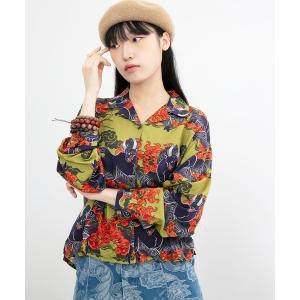 ブラウス シャツ 「チャイハネ」ボーダカ開襟長袖シャツ レディース