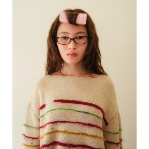 ニット セーター フレットボーダーニットPO レディース