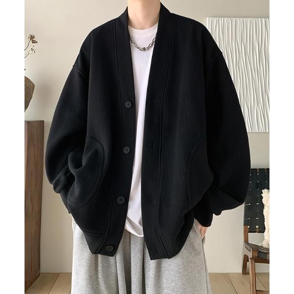 カーディガン オーバーサイズワッフルスウェットカーディガン/ユニセックス メンズ レディース