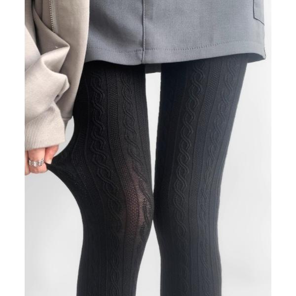 タイツ ケーブルデザインタイツ/150デニール レディース