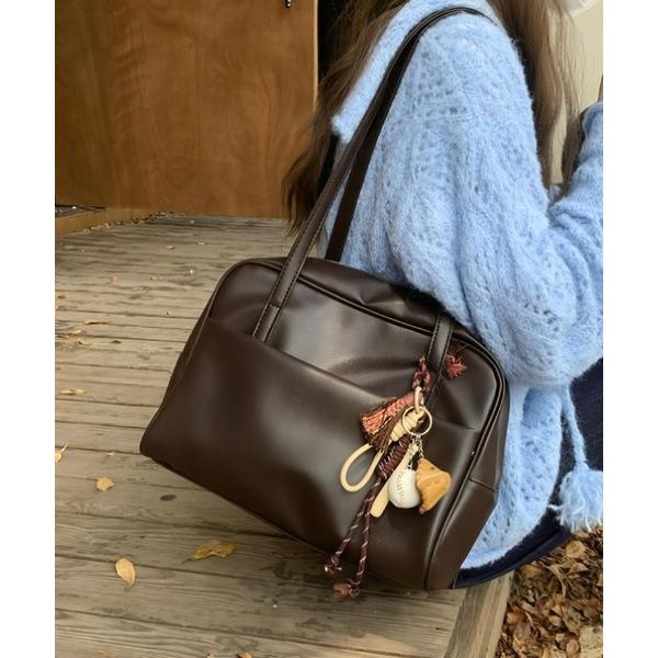 ショルダーバッグ バッグ アウトポケットスクエアボストンバッグ/通勤通学/A4サイズ対応 レディース