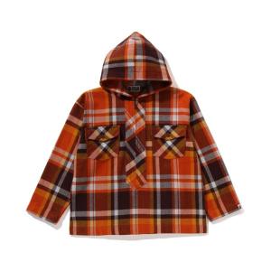 ブラウス シャツ BAPE CHECK HALF ZIP HOODIE SHIRT レディース