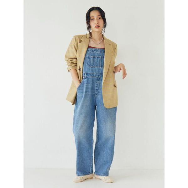 オールインワン カーブシルエットデニムサロペット レディース