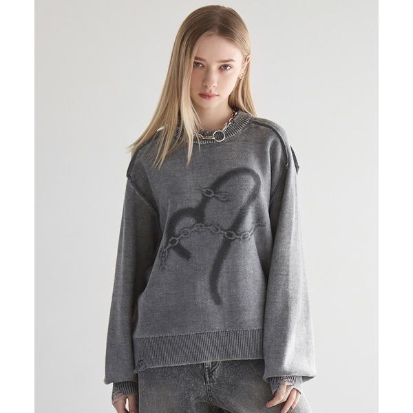 セーター ニット 「Spielio」Heart chain spray knit / ハートチェーン...