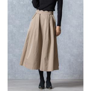 「QUEENS COURT」 フレアスカート M ベージュ レディース