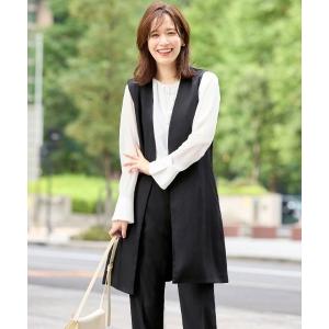 セットアップ 「洗える」ロングベストセットアップ レディース