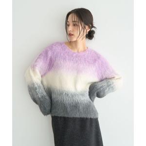 ニット セーター グラデーションシャギーニット レディース