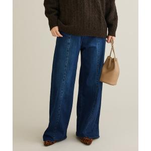 ジーンズ デニム デニムパンツ 裏起毛デニムワイドストレートパンツ レディース