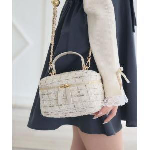 NICE CLAUP ギャザーリボンハンドルバニティバッグ アイボリー 新品 one after another NICE CLAUP ショルダーバッグ バッグ ギャザー