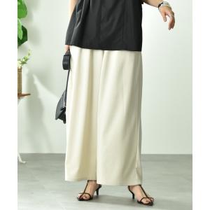 パンツ ＮＥＷ麻調合繊ワイドパンツ レディース