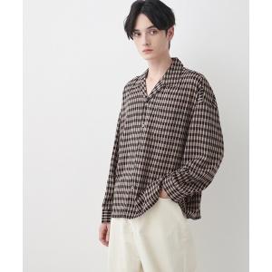 シャツ バイカラーチェックシャツ メンズ