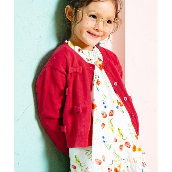 カーディガン リボンニットカーディガン キッズ 子供服 女の子