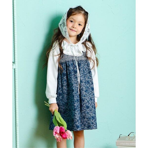 ジャンパースカート プチフルールスモッキングジャンスカ キッズ 子供服 女の子