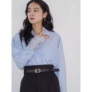 ブラウス シャツ レースカフスシャツ レディース