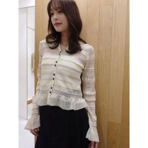 ニット セーター シアーボーダーカーデプルオーバー レディース