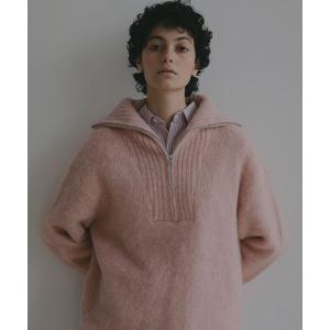 ニット セーター ハーフジップアルパカニットプルオーバー レディース