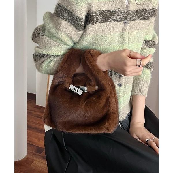 ハンドバッグ フェイクファーハンドバッグ