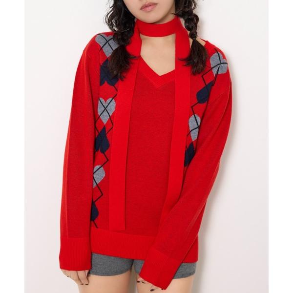 ニット セーター ARGYLE JQ TOPS アーガイル ジャガード トップス 冬服 春服 レディ...