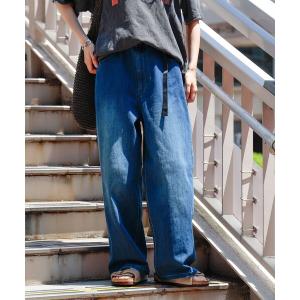 ワイドパンツ ジーンズ デニム デニムパンツ 「7/16値下げ」「別注」Gramicci / 5ポケット ワイド デニム レディース