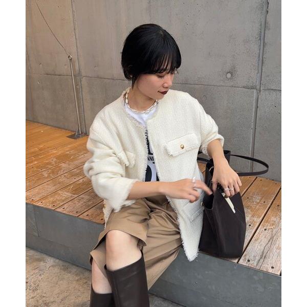 コート アウター 「インフルエンサー＠akane_nagataコラボ」ツイードジャケット レディース