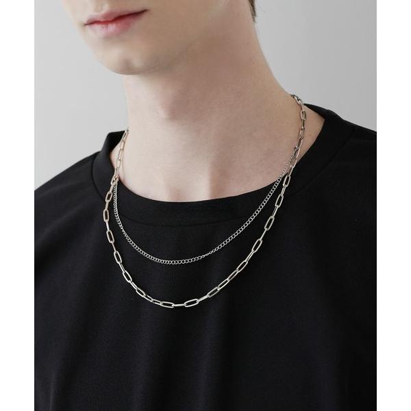 ネックレス 2連ブラスチェーンネックレス メンズ レディース