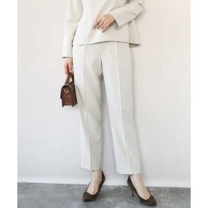 スラックス パンツ 「セットアップ対応」ダブルクロス テーパードパンツ/洗える レディース