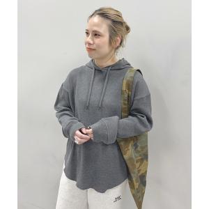 パーカー ワッフルレイヤードパーカー レディース