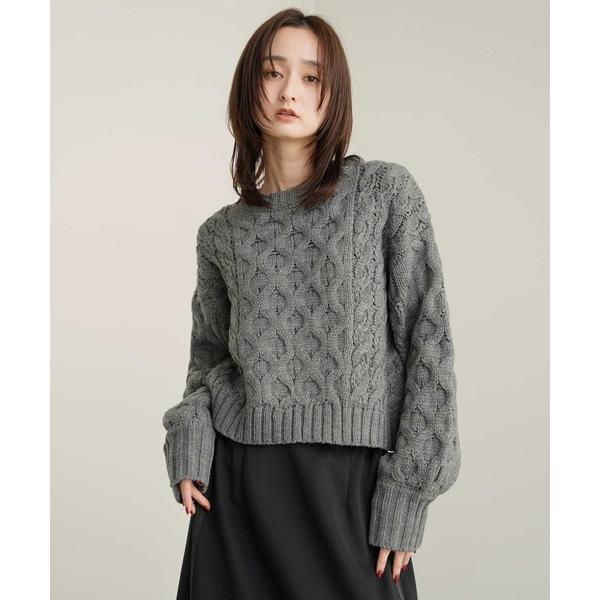 ニット セーター 「Bulue.」バルキータッチケーブルニット トップス レディース