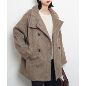 コート アウター スタンドカラーコート レディース