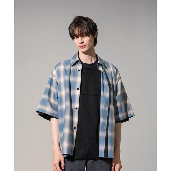 シャツ 「CITY TOKYO/シティートーキョー」ソフトドレープオンブレチェックS/Sシャツ メン...