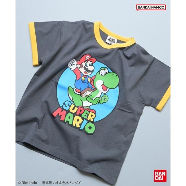 tシャツ 「スーパーマリオ」別注プリントリンガーＴシャツ キッズ 子供服 男の子 女の子