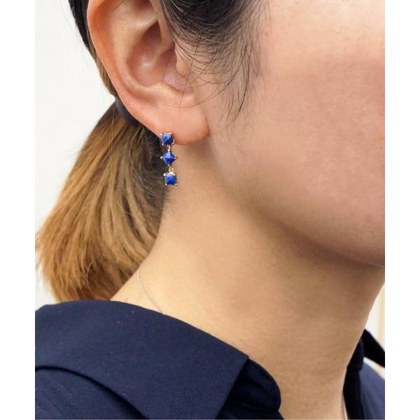 ピアス 「anq.」SV925・グリーンオニキス/ラピスラズリ/ルビー ピアス レディース