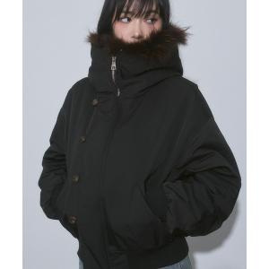 ブルゾン アウター フード ファー ボア N２B 中綿ブルゾン レディース