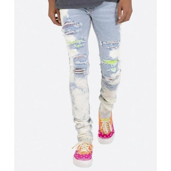 ジーンズ mnml/ミニマル/X409 RHINESTONE SKINNY メンズ レディース