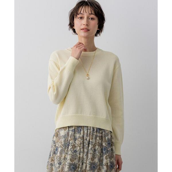 ニット セーター コットンギマ クルーネック ニット レディース