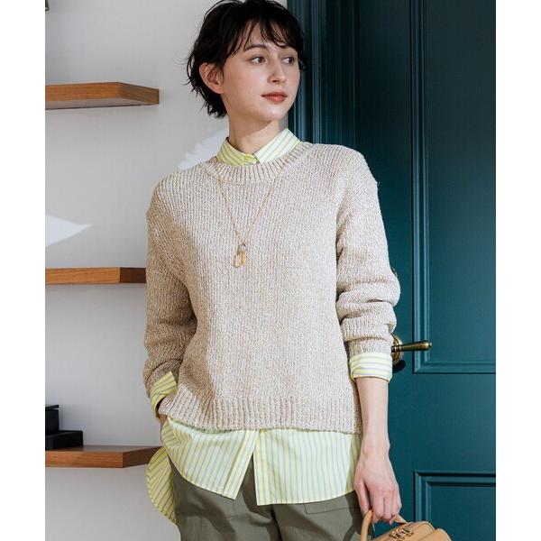 ニット セーター コットンコードミックス クロップド ニット レディース