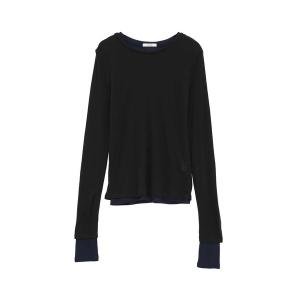 tシャツ 「CLANE/クラネ」SHEER LAYERED CUT TOPS/シアーレイヤードカットトップス レディース