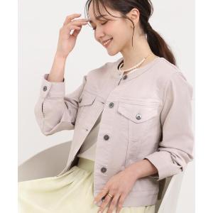 デニムジャケット gジャン 「SHOO・LA・RUE DENIM」大人のための ノーカラーデニムジャケット レディース