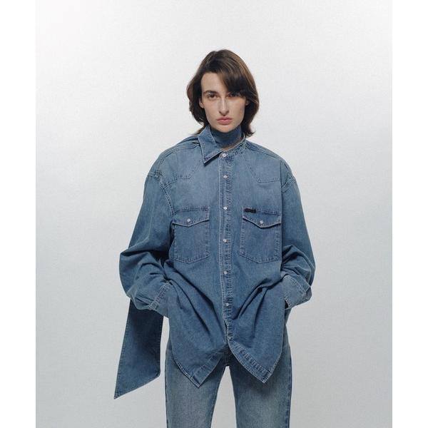 ブラウス シャツ Oversized Long Collar Shirt レディース メンズ