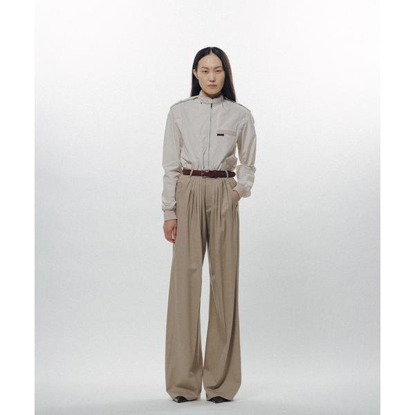 スラックス パンツ Forward-Gathered Tuck Trousers レディース メンズ