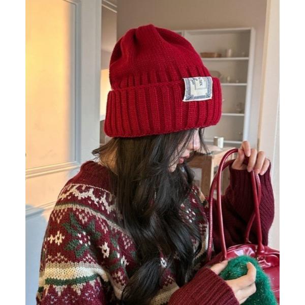 ニット帽 ニットキャップ レディース simple knit beanie レディース