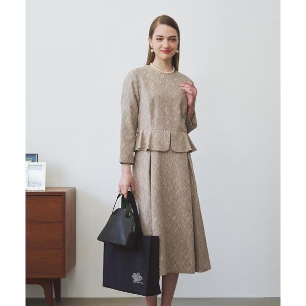 ワンピース 「セレモニーおすすめ！」ペプラム風ジャカードワンピース