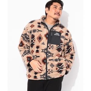 ブルゾン アウター OUTDOOR PRODUCTS (アウトドアプロダクツ) ボアフリース 裏メッシュ 総柄 フルジップジャケット メンズ