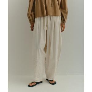パンツ 「Dhritie」「手洗い可」ギャザーワイドパンツ レディース