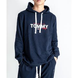 パーカー 「TOMMY HILFIGER」パーカー　プルオーバー　薄手裏起毛　部屋着　ルームウエア メンズ レディース